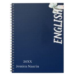 Minimalist Lilac Vertical Text School Subject Notizblock