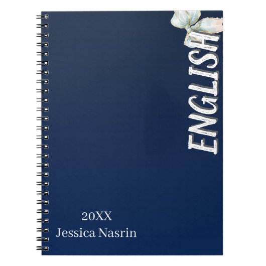 Minimalist Lilac Vertical Text School Subject Notizblock (Vorderseite)