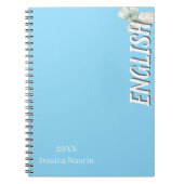 Minimalist Lilac Vertical Text School Subject Notizblock (Vorderseite)