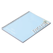 Minimalist Lilac Vertical Text School Subject Notizblock (Linke Seite)