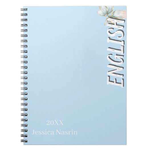 Minimalist Lilac Vertical Text School Subject Notizblock (Vorderseite)