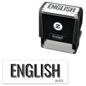 Minimalist Lilac Vertical Text School Subject Permastempel (Beispiel)