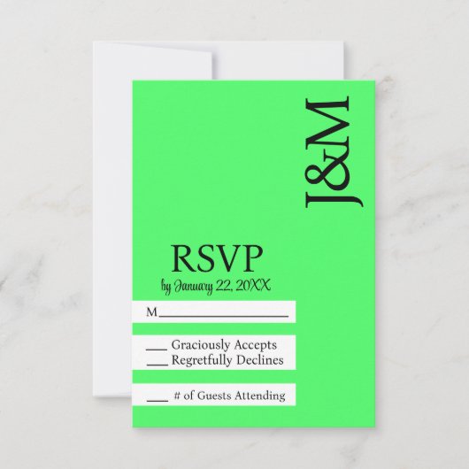 Minimalist Lime Green RSVP card (Vorderseite)