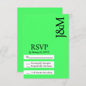 Minimalist Lime Green RSVP card (Vorne/Hinten)