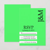 Minimalist Lime Green RSVP card Karte (Vorne/Hinten)