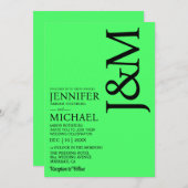 Minimalist Lime Green Summer Wedding Einladung (Vorne/Hinten)