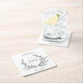 Minimalist Line Art Bridal Shower Square Rechteckiger Pappuntersetzer (Vor Ort)