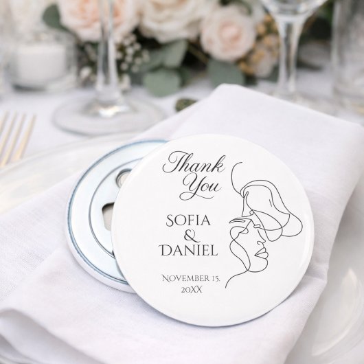 Minimalist Line Art Couple illustration  Wedding  Flaschenöffner