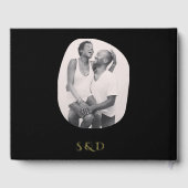 Minimalist Line Art Couple illustration Wedding Gästebuch (Rückseite)