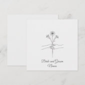 Minimalist Line Art Hands holding Flowers Wedding  Save The Date (Vorne/Hinten)