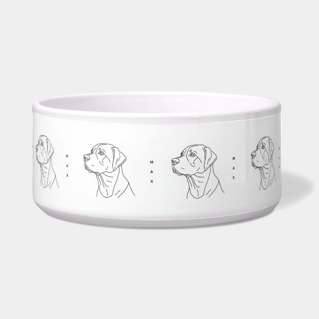 Minimalist Line Art Labrador Retriever Ceramic Napf (Vorderseite)