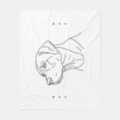Minimalist Line Art Labrador Retriever Fleece Pet (Vorderseite)
