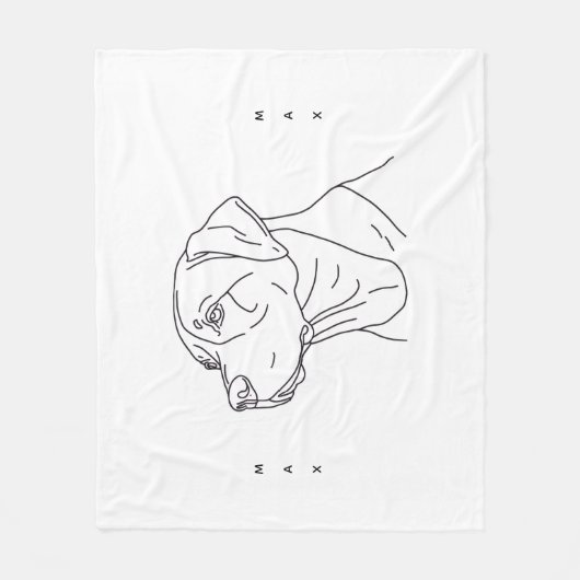 Minimalist Line Art Labrador Retriever Fleece Pet (Vorderseite)