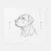Minimalist Line Art Labrador Retriever Fleece Pet (Vorderseite (Horizontal))