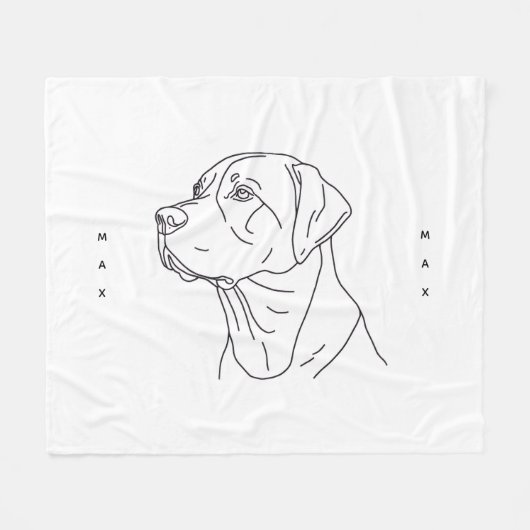 Minimalist Line Art Labrador Retriever Fleece Pet (Vorderseite (Horizontal))