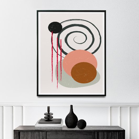 Minimalist Line Art Print, Mid Century Art Poster