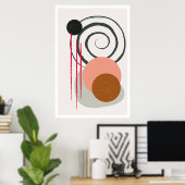 Minimalist Line Art Print, Mid Century Art Poster (Heimbüro)