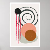 Minimalist Line Art Print, Mid Century Art Poster (Vorne)