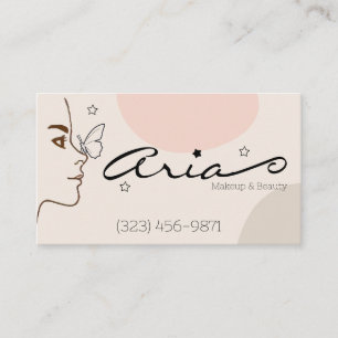 Minimalist Line Art Schmetterling Makeup-Artistin Visitenkarte