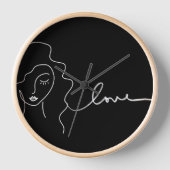 Minimalist Line Art Wall Clock Uhr (Vorderseite)