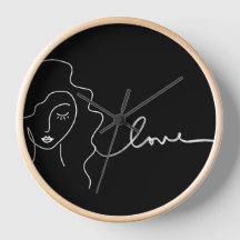 Minimalist Line Art Wall Clock