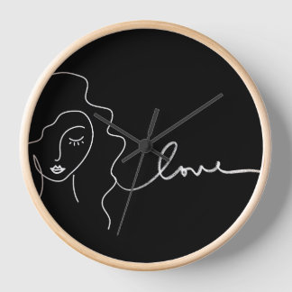 Minimalist Line Art Wall Clock Uhr