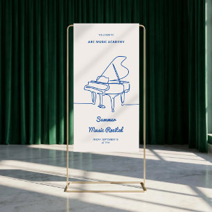 Minimalist Line Grand Piano Musikkonzert Banner