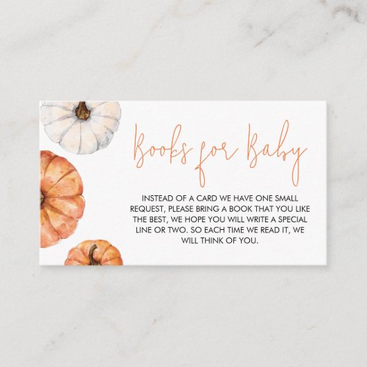 Minimalist Little Pumpkin Books for Baby Begleitkarte (Vorderseite)