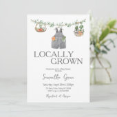 Minimalist Locally Grown Baby Shower Einladung (Stehend Vorderseite)