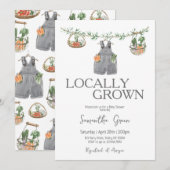 Minimalist Locally Grown Baby Shower Einladung (Vorne/Hinten)