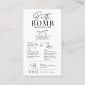 Minimalist Logo Bath Bomb Fizzer Care Instructions Visitenkarte (Vorderseite)