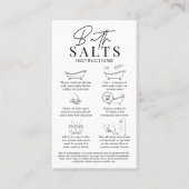 Minimalist Logo Bath Salts Warning & Instructions Visitenkarte (Vorderseite)