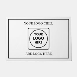 Minimalist Logo Black White Frame doormat Fußmatte
