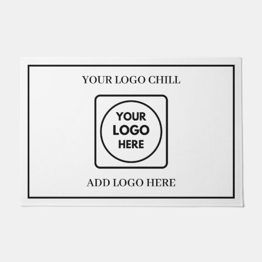 Minimalist Logo Black White Frame doormat Fußmatte (Vorderseite)