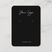 Minimalist Logo Earring Display Card Visitenkarte (Vorderseite)