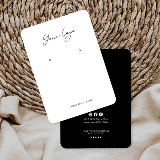 Minimalist Logo Earring Display Card Visitenkarte