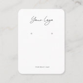 Minimalist Logo Earring Display Card Visitenkarte (Vorderseite)