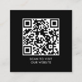 Minimalist Logo Professional Black QR Code Quadratische Visitenkarte (Rückseite)