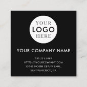 Minimalist Logo Professional Black QR Code Quadratische Visitenkarte (Vorderseite)
