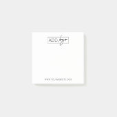 Minimalist Logo Simple Business Details Branded Post-it Klebezettel (Vorderseite)