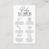 Minimalist Logo Sugar Body Scrub Application Guide Visitenkarte (Vorderseite)