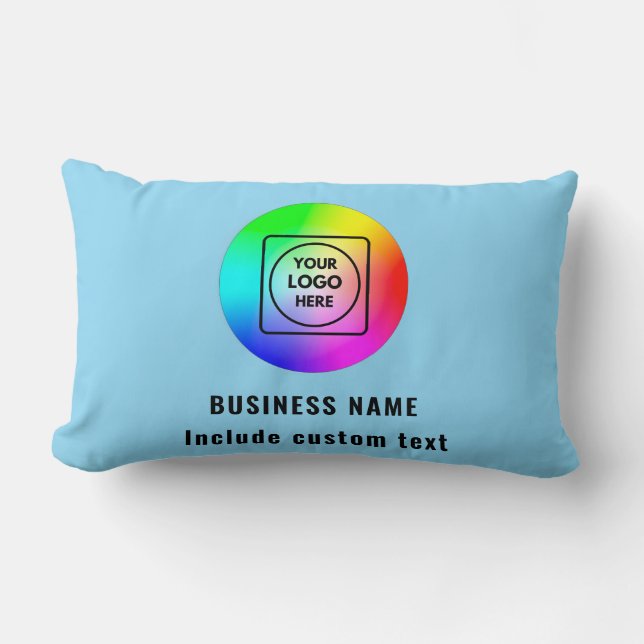 Minimalist Logo & Text Custom Lumbar Pillow Lendenkissen (Vorderseite)