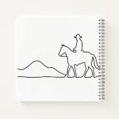 Minimalist Lone Rider Continuous Line Art Design Notizblock (Rückseite)