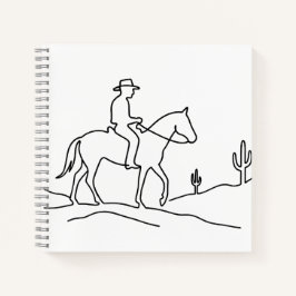 Minimalist Lone Rider Continuous Line Art Design Notizblock