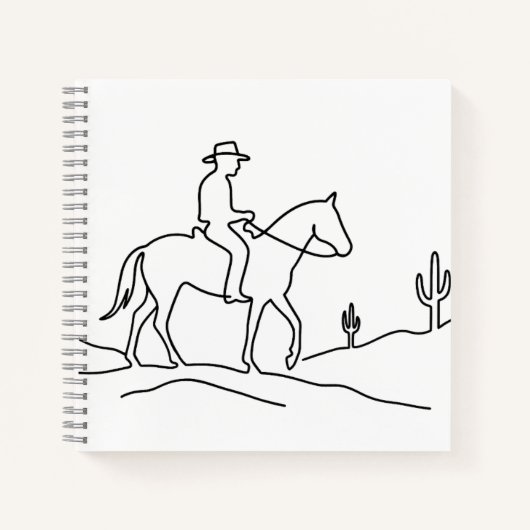 Minimalist Lone Rider Continuous Line Art Design Notizblock (Vorderseite)