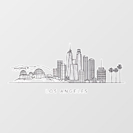 Minimalist Los Angeles Skyline Illustration Fensteraufkleber