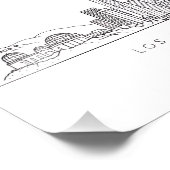 Minimalist Los Angeles Skyline Illustration Fotodruck (Ecke)