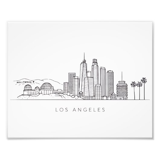 Minimalist Los Angeles Skyline Illustration Fotodruck (Vorne)