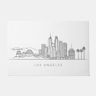 Minimalist Los Angeles Skyline Illustration Fußmatte