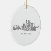 Minimalist Los Angeles Skyline Illustration Keramik Ornament (Rechts)